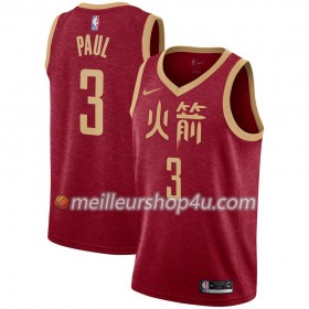 Maillot Basket Homme Houston Rockets Chris Paul 3 2018-19 Nike City Edition Rouge Swingman